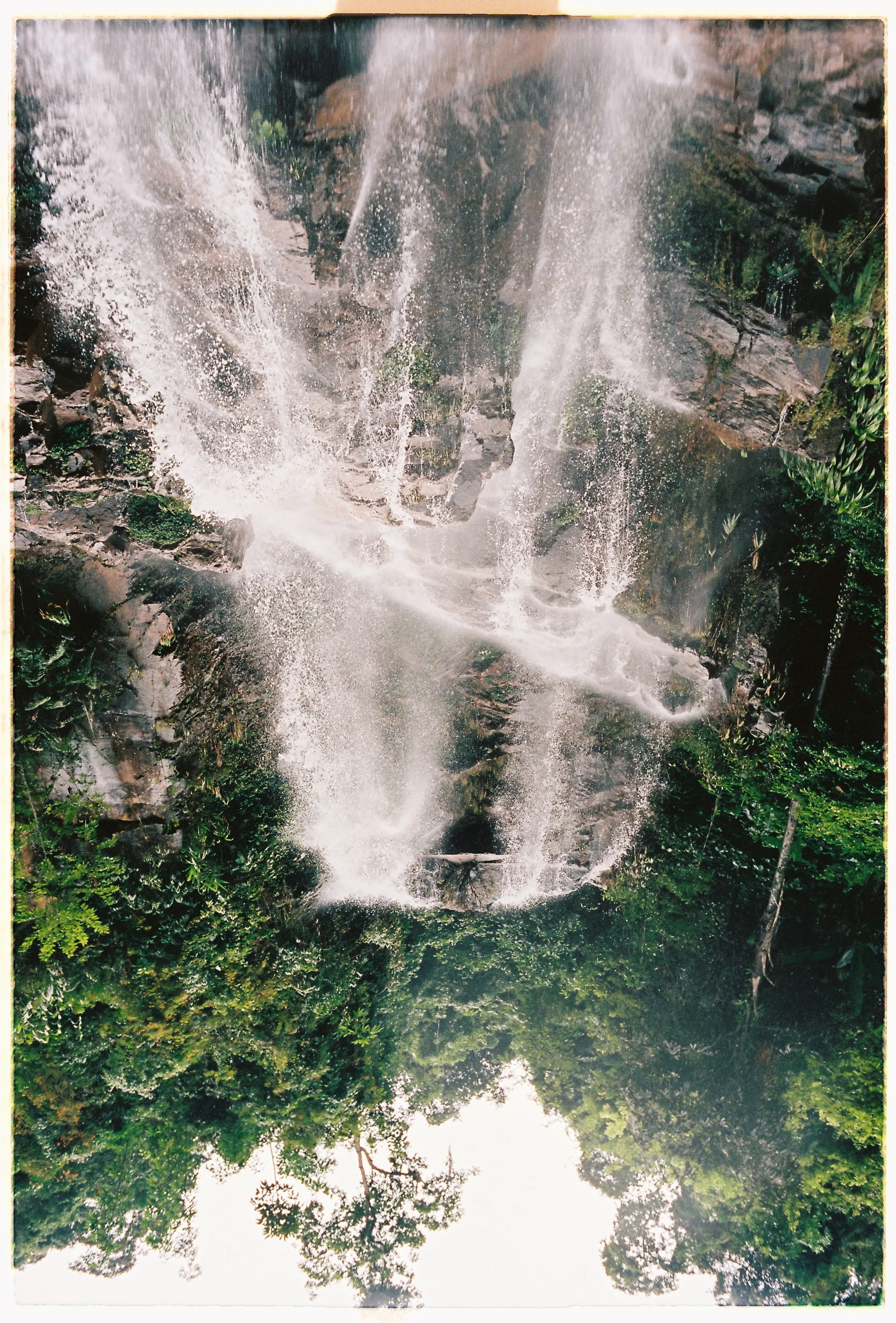 Film photograph from Vietnam, titled "ha giang waterfall".